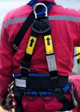 man wearing security equipments