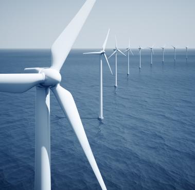 Wind turbines on the sea