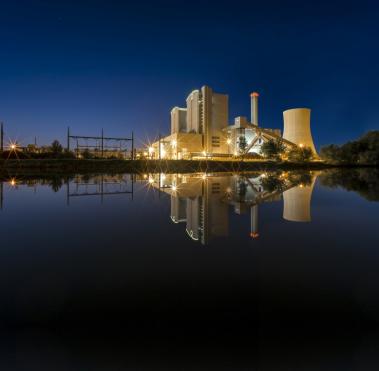 Nuclear station in the night 